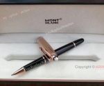 AAA Replica Montblanc Rose Gold & Black Resin Rollerball Pen Mens Gift